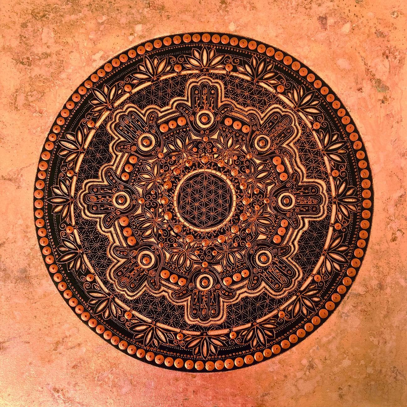 Hamsa mandala / Copper Artists Natali Schäfer Other arts Painting Fabled Gallery https://fabledgallery.art/product/hamsa-mandala-copper/