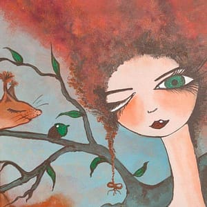 A date with a Squirrel / Anna Ewa Kosińska Artists Painting Fabled Gallery https://fabledgallery.art/product/ladybug/
